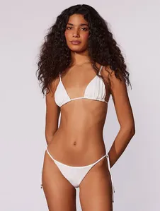 Top Cortininha + Tanga Amarradinha Lisa Summer Gifts OFF WHITE PP