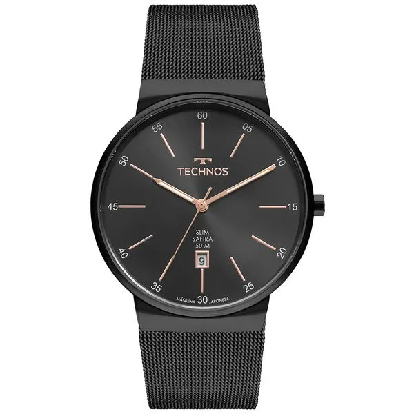 Relógio Technos Masculino Slim Preto - GM12AG/1P GM12AG/1P