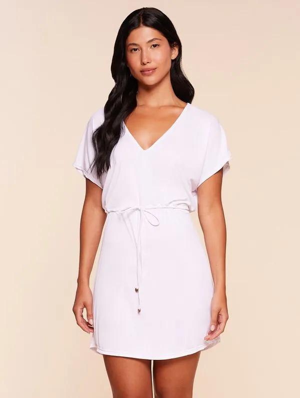 Vestido Curto Lisos Saídas BRANCO M
