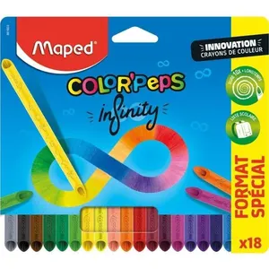 Lápis de Cor Maped Color Peps Infinity Redondo 18 Cores Pacote com 6 Unidades Lápis de Cor Maped Color Peps Infinity 18 Cores com 6 Unidades
