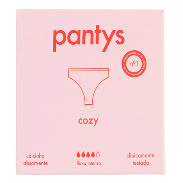 Calcinha Absorvente Pantys Cozy Reutilizável Tamanho GG Fluxo Intenso 1 Unidade