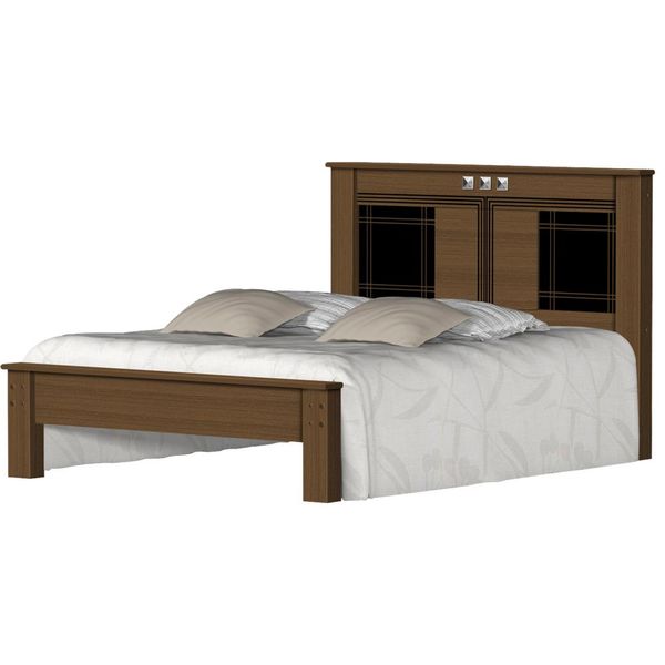 Cama Casal 140x190 - Geval Florença Imbuia / Preto