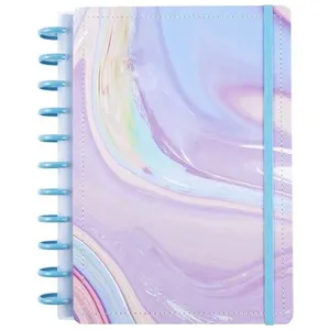Caderno de Disco Algodão Doce Médio m Reposicionável Capa Dura com 60 Folhas Pautadas e 20 em Branco Caderno de Disco Algodão Doce Médio m Reposicionável Capa Dura com Elástico