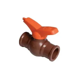 Registro Esfera Borboleta Soldável 60mm para Sistemas Hidráulicos em PVC Marrom Socel Registro Esfera Borboleta Soldável 60mm em PVC Marrom para Construção Civil Socel