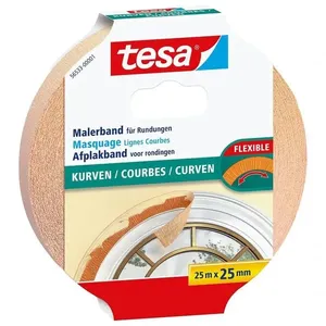 Fita Crepe Para Curvas Marrom 25mmx25m Tesa S 56533