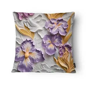 Capa Almofada Floresta Viva Microfibra Floral Relevo 43x43cm IA2441 - Tuti Gottô