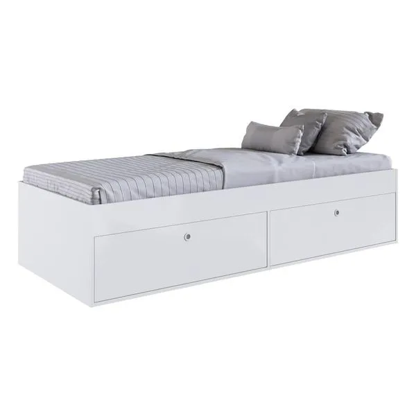 Cama Solteiro 4 Portas Para Colchão 188x78cm Multimóveis Cr40090 Branca Branco