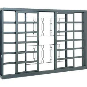 Janela Massa Externa com Divisão Grade Elo em Aço 100x120x8cm 4 Folhas Belfort Sasazaki