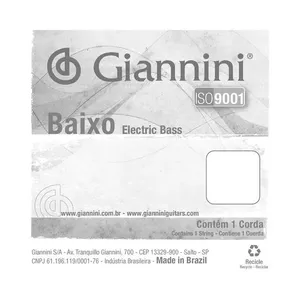 Corda Avulsa para Baixo GEEBRL5.2 Nickel Round Wound Calibre 0,04 Nota g Giannini Corda Avulsa para Baixo GEEBRL5.2 Nickel Round Wound Nota g Giannini