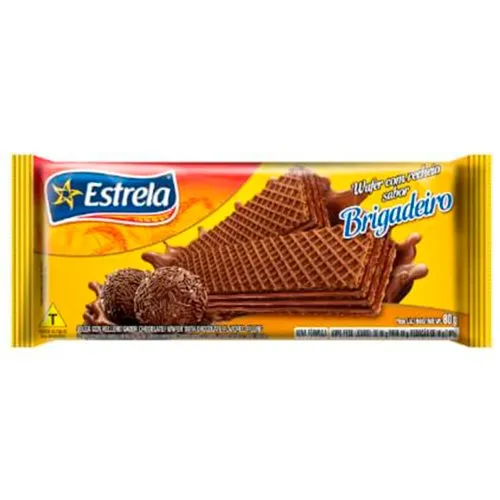 Biscoito Wafer Estrela Brigadeiro 80g