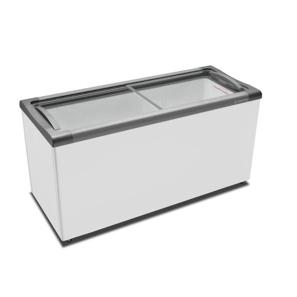 Freezer Horizontal para Congelados Metalfrio 404L Porta de Vidro Nf55 Branco 110V Freezer Horizontal para Congelados Metalfrio 404L Vidro Nf55 Branco 110V