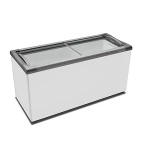 Freezer Horizontal para Congelados Metalfrio 404L Porta de Vidro Nf55 Branco 110V Freezer Horizontal para Congelados Metalfrio 404L Vidro Nf55 Branco 110V