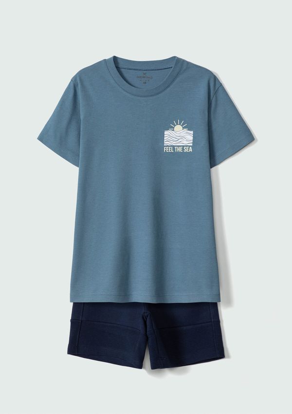 Conjunto Curto Infantil Menino Com Estampa - Azul 014