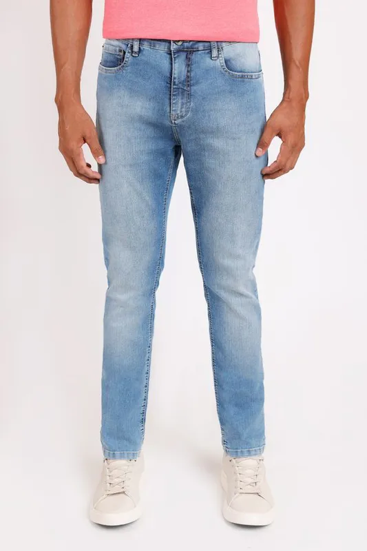 Calça Jeans Slim Azul Claro - 48
