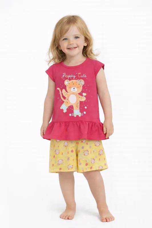 Conjunto Curto Cotton Infantil Para Menina - PINK 2