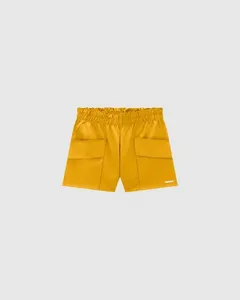 Shorts Menina Clochard Bolso Funcional Em Algodão - Carinhoso Laranja - 12