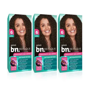 Kit Tonalizante Louro Escuro 6.0 Sem Amônia 90g (3 itens) | bn.Cachos