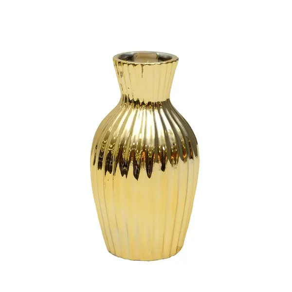 Vaso Decorativo Corpo Porcelana Dourado CJ394001 - Brascontinental