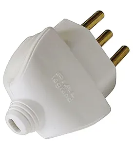 Plugue macho 2P+T 10 A cinza formato reto 615821 - PIAL