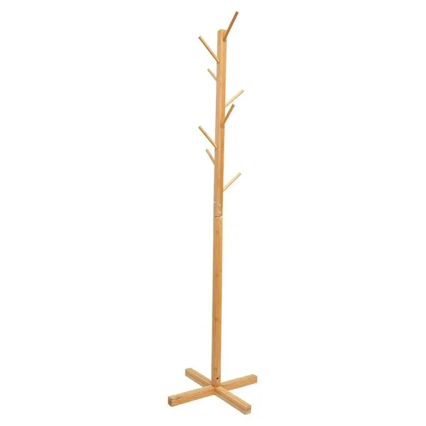 Cabideiro de Chão Becca com 8 Gancheiras Bambu 44x44x158cm LM4168 - honeyhome