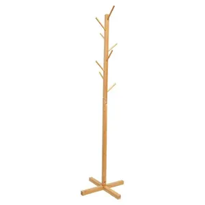 Cabideiro de Chão Becca com 8 Gancheiras Bambu 44x44x158cm LM4168 - honeyhome