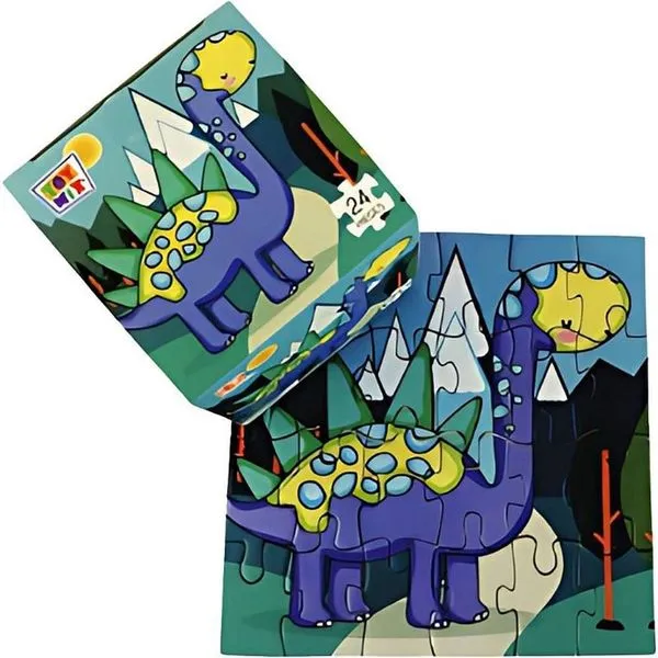 Quebra-cabeça Cartonado Petit Dino 24 Peças 14x14cm Dinossauros para Crianças Toy Mix Quebra-cabeça Cartonado Petit Dino 24 Peças Dinossauros Toy Mix