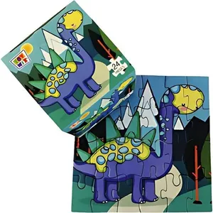 Quebra-cabeça Cartonado Petit Dino 24 Peças 14x14cm Dinossauros para Crianças Toy Mix Quebra-cabeça Cartonado Petit Dino 24 Peças Dinossauros Toy Mix