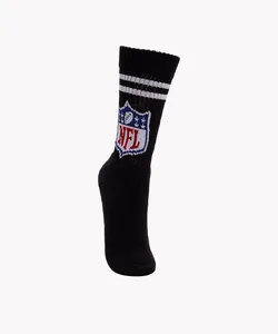 meia cano alto canelado nfl preta 39-43