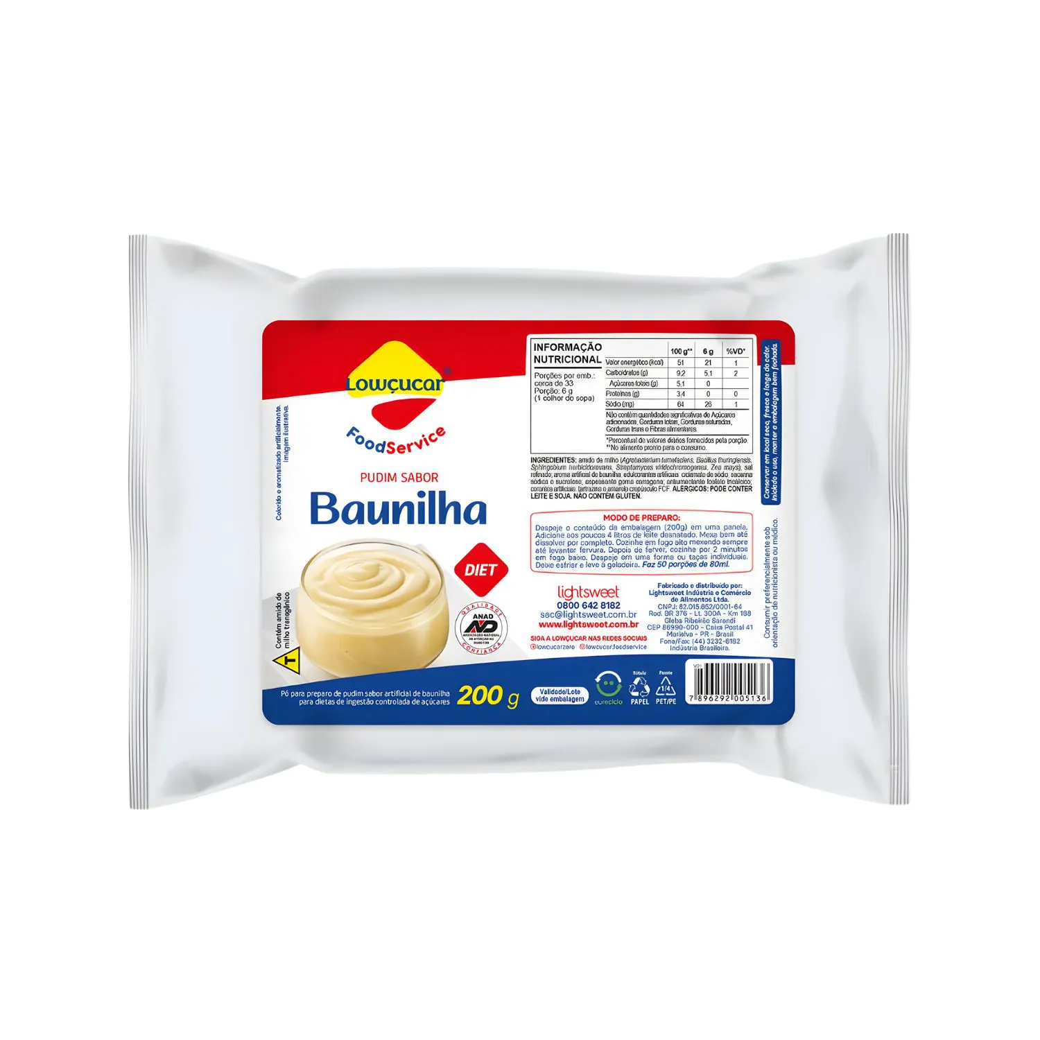 Pudim De Baunilha Zero Açúcar - Lowçúcar 200g
