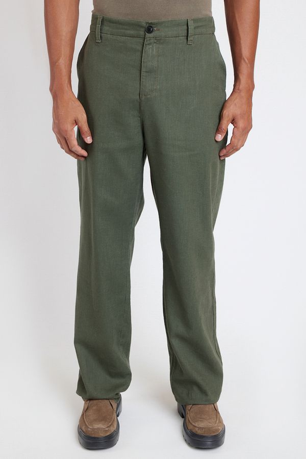 Calça Chino Ampla Rústica Verde - 38