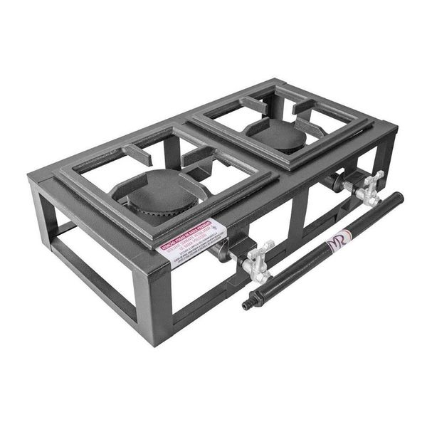 Fogão Industrial Fogareiro Industrial Mesa 2 Bocas - 20x20 - B.p - Grelha De Aço
