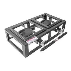 Fogão Industrial Fogareiro Industrial Mesa 2 Bocas - 20x20 - B.p - Grelha De Aço