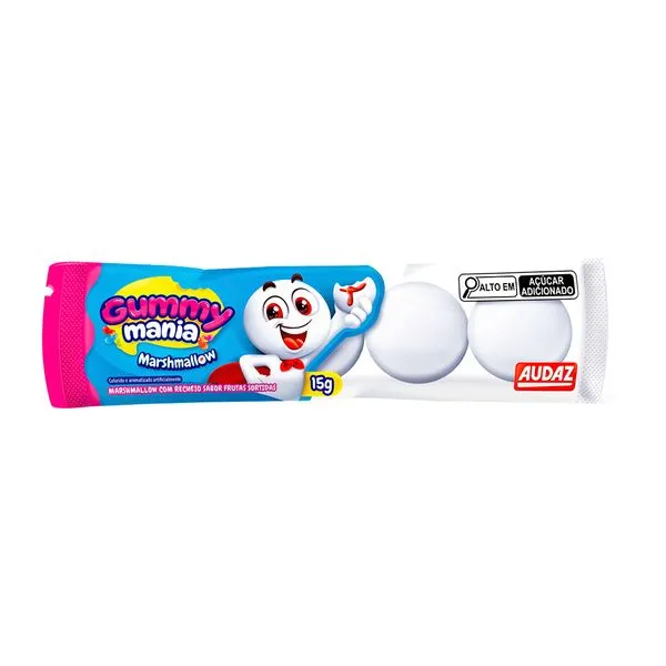Bala Gummy Mania Marshmallow 15g Sabores Frutas 027050026 - Audaz