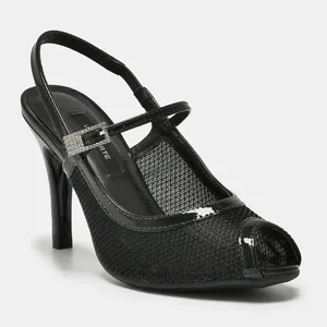 Sapato Peep Toe Preto 310-006-01 40