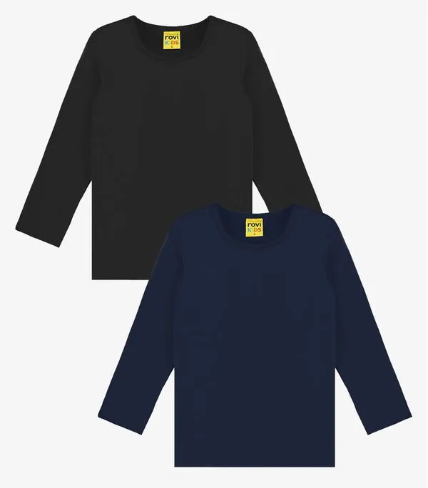 Kit 2 Camisetas Menina Manga Longa Térmica Rovi Kids 6