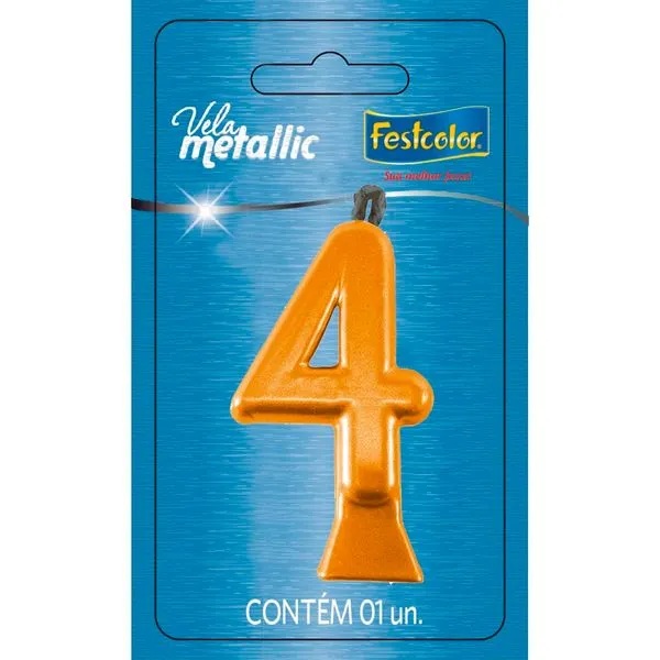 Vela Metallic Nº4 Festcolor Ouro (MP)
