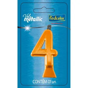 Vela Metallic Nº4 Festcolor Ouro (MP)