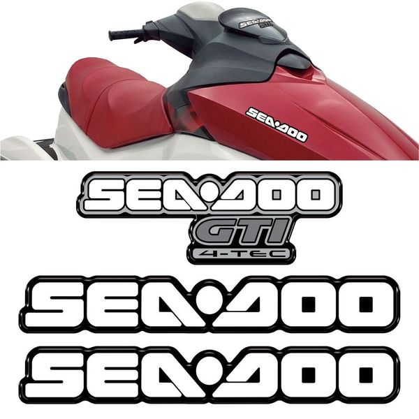 Kit Adesivos Decorativos Sea Doo GTI Preto Vinil Resinado 3D Teu Adesivo Kit Adesivos Sea Doo GTI Preto Vinil Resinado 3D Teu Adesivo