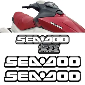 Kit Adesivos Decorativos Sea Doo GTI Preto Vinil Resinado 3D Teu Adesivo Kit Adesivos Sea Doo GTI Preto Vinil Resinado 3D Teu Adesivo