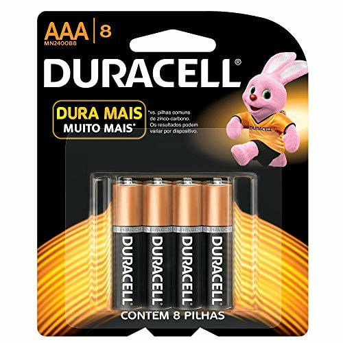 Pilha Alcalina Duracell Palito Aaa 8 Unidades