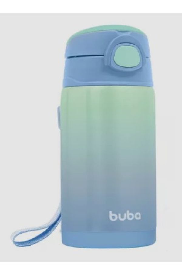 Copo Térmico Parede Dupla Com Canudo Azul Tie Dye