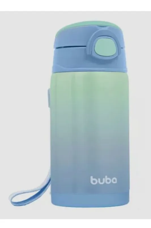 Copo Térmico Parede Dupla Com Canudo Azul Tie Dye