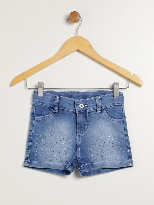 Short Jeans Infantil Para Menina - AZUL 6