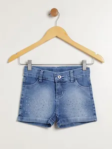 Short Jeans Infantil Para Menina - AZUL 6