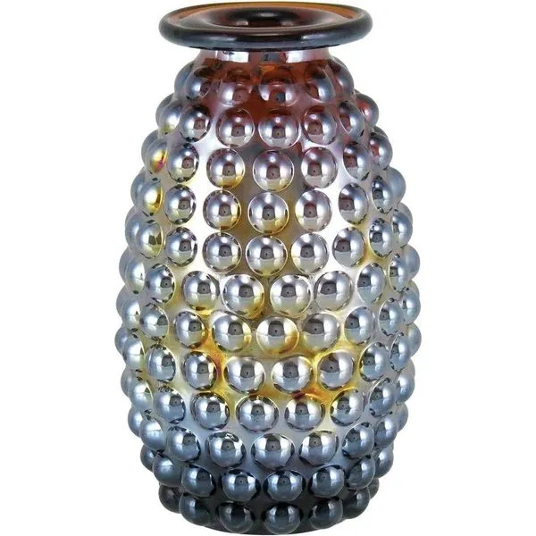 Maou Vaso 12X8X8Cm Vidro Marrom Lustrado
