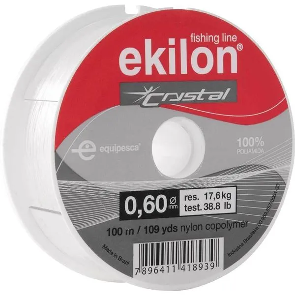 Linha para Pesca 0,60mm X 100m Branca com Aditivo Anti UV Resistente ao Nó e Abrasão Ekilon Linha 0,60mm X 100m Branca para Pesca Esportiva com Aditivo Anti UV Ekilon