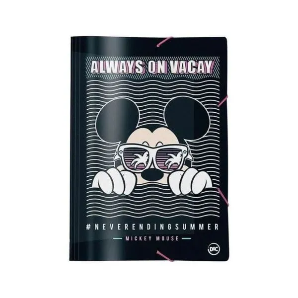 Pasta Aba Elástica DAC Disney Dac Mickey 2 em Polipropileno para Organização de Documentos Formato Ofício Pasta Aba Elástica DAC Disney Dac Mickey 2 em Polipropileno Formato Ofício para Documentos