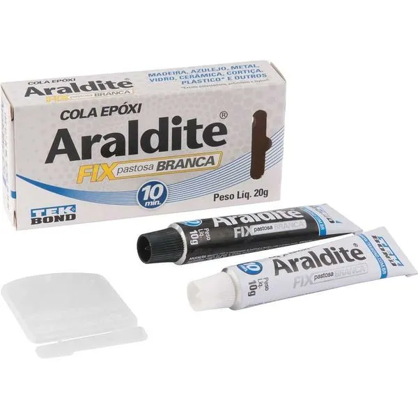 Adesivo Epóxi Bicomponente Pastoso Hobby para Colagem de Azulejo e Reparos Branco 20g Tekbond Adesivo Epóxi Bicomponente Pastoso Hobby para Colagem Branco 20g Tekbond