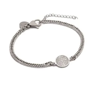 Pulseira Amuleto de Aço Prata Ajustável