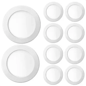 Kit 10 Painéis de LED Redondo Embutir 18W 3000K Amarelo Quente Bivolt Branco Blumenau Iluminação Kit 10 Painéis de LED Redondo Embutir 18W 3000K Amarelo Quente Bivolt Blumenau Iluminação